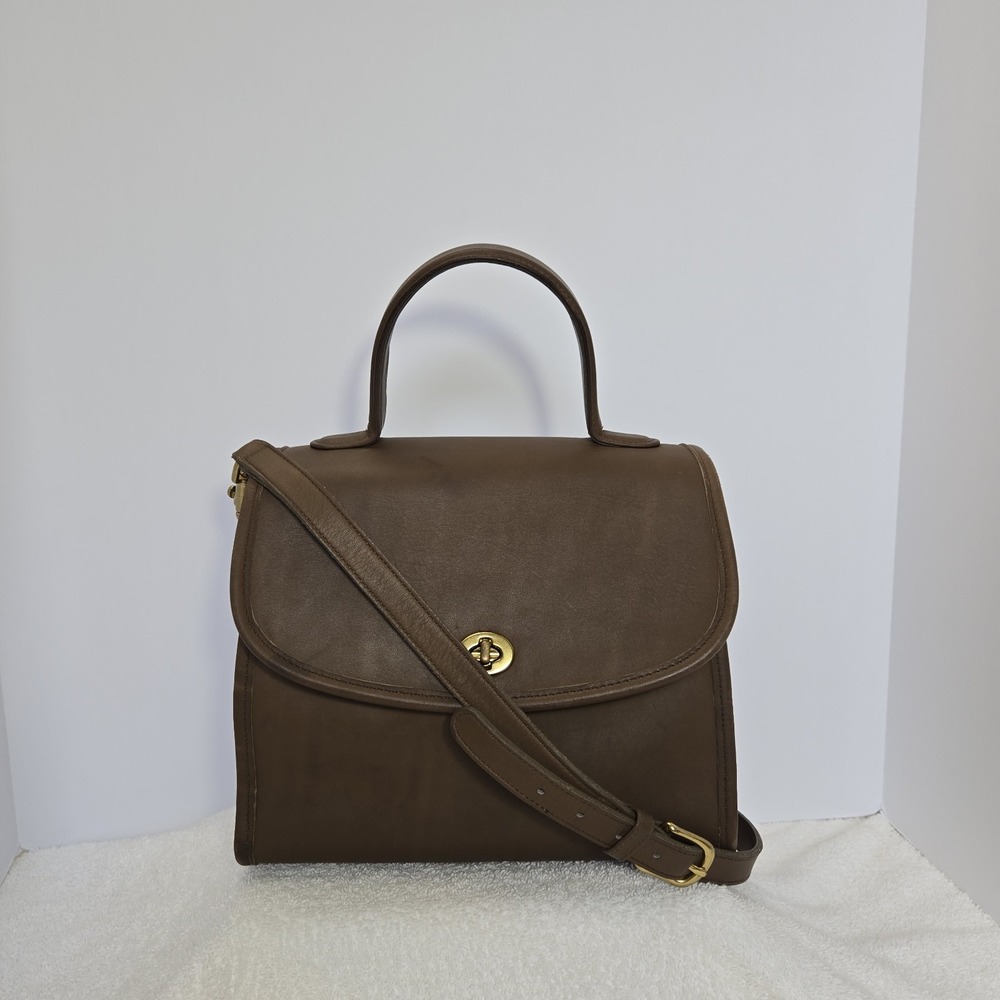 Vtg Coach Manor #9977 Taupe Convertible Top Handle Crossbody Bag Hangtag Rare - Picture 7 of 16